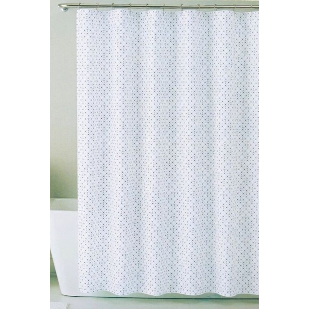Izod Shower Curtain Hooks Set Fabric Cloth Anchors Nautical Blue Summer Beach